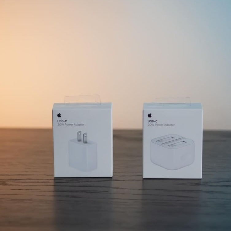 Pack of 2 :20w Original 2 Pin Adapter with 20w Lightning Cable
