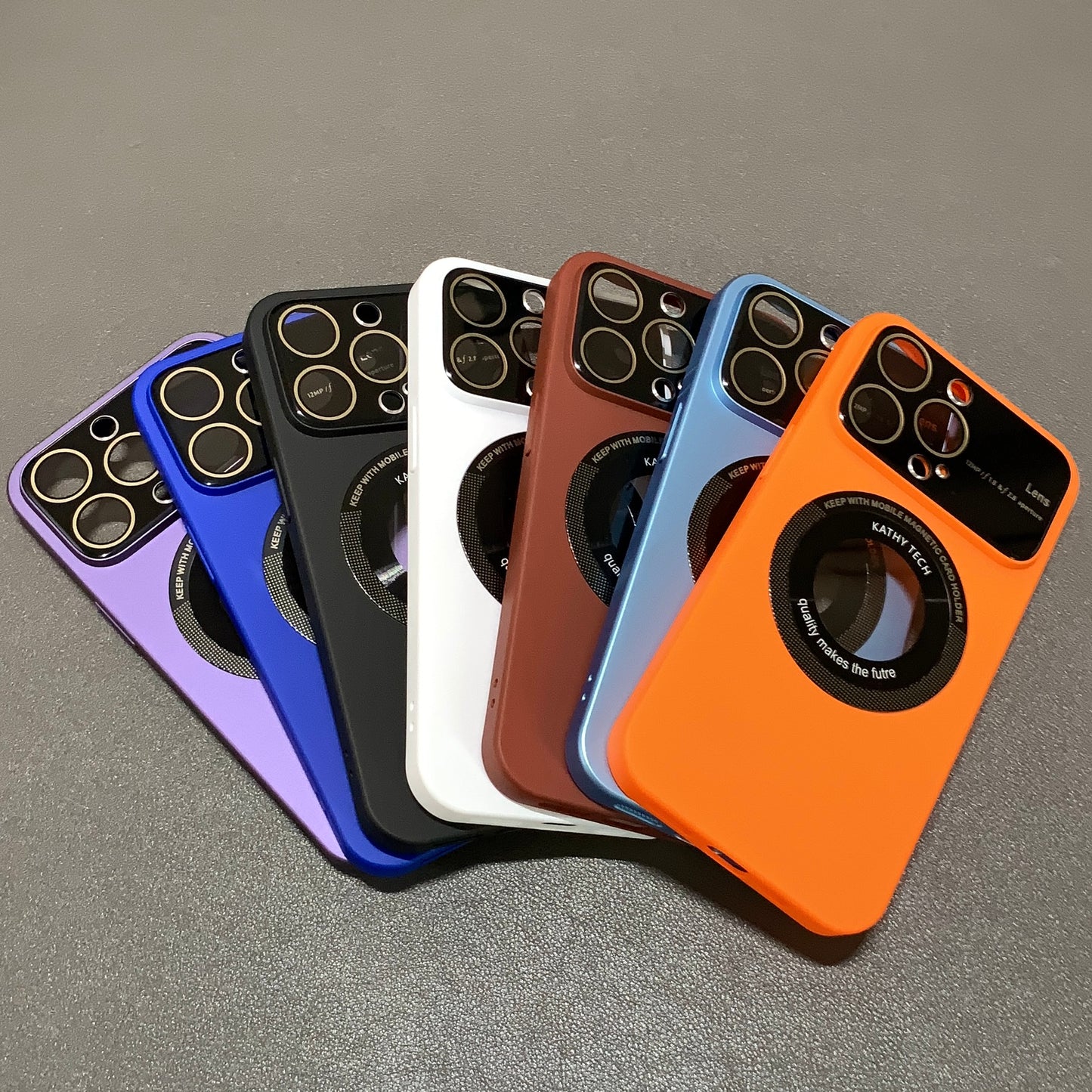 iPhone Frosted MagSafe Case With Full Lens Glass Original (Orange)