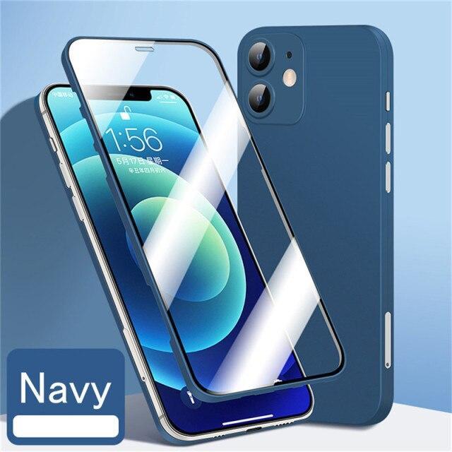360 Protection Ultra-thin iPhone Case, Integrated Tempered Glass