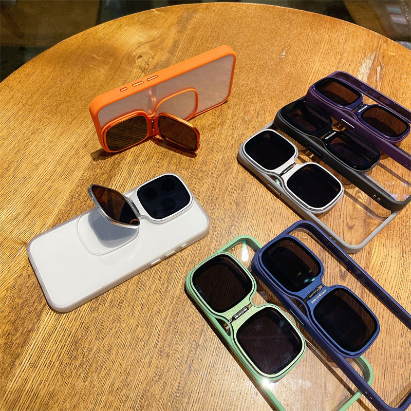 2024 High Quality Metal stand Sunglasses Phone Case For iPhone