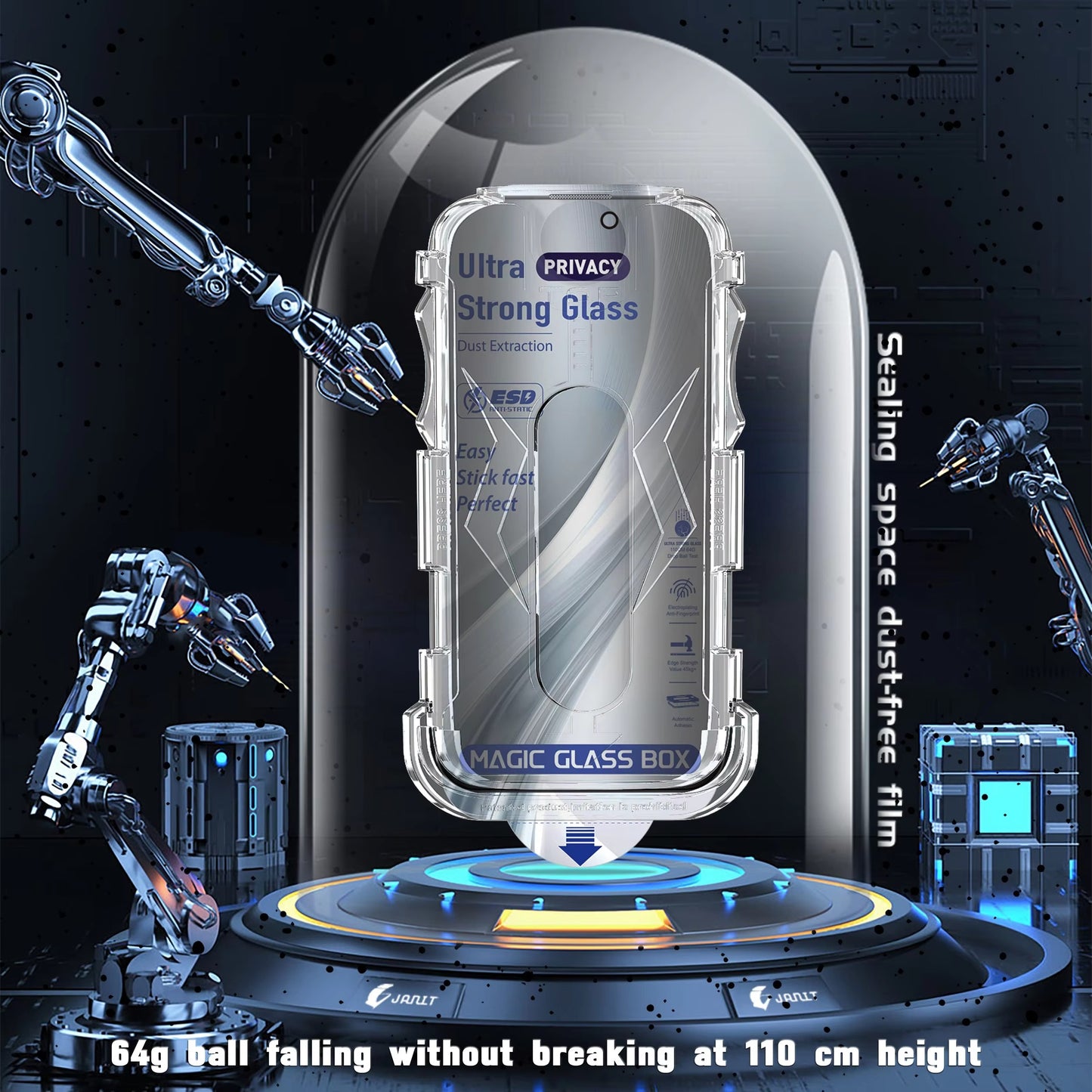 iPhone Privacy Anti-Spy Glass Screen Protector with applying kit