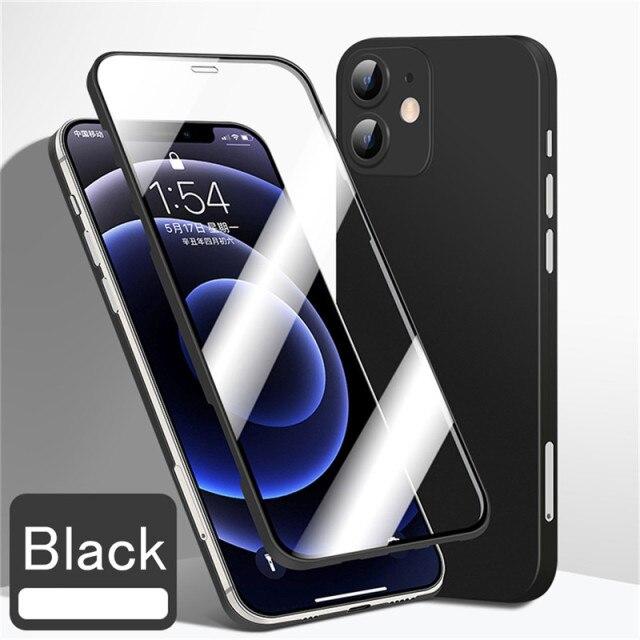 360 Protection Ultra-thin iPhone Case, Integrated Tempered Glass