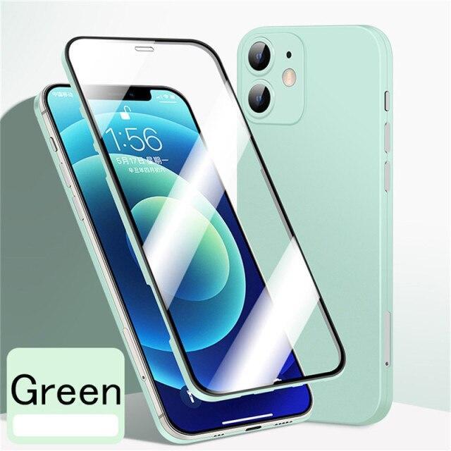 360 Protection Ultra-thin iPhone Case, Integrated Tempered Glass